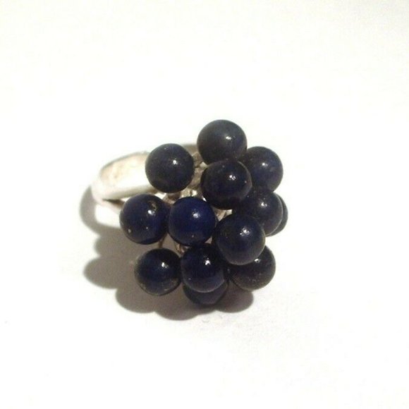3 Tier Grape Cluster Cocktail Ring Sterling Silver